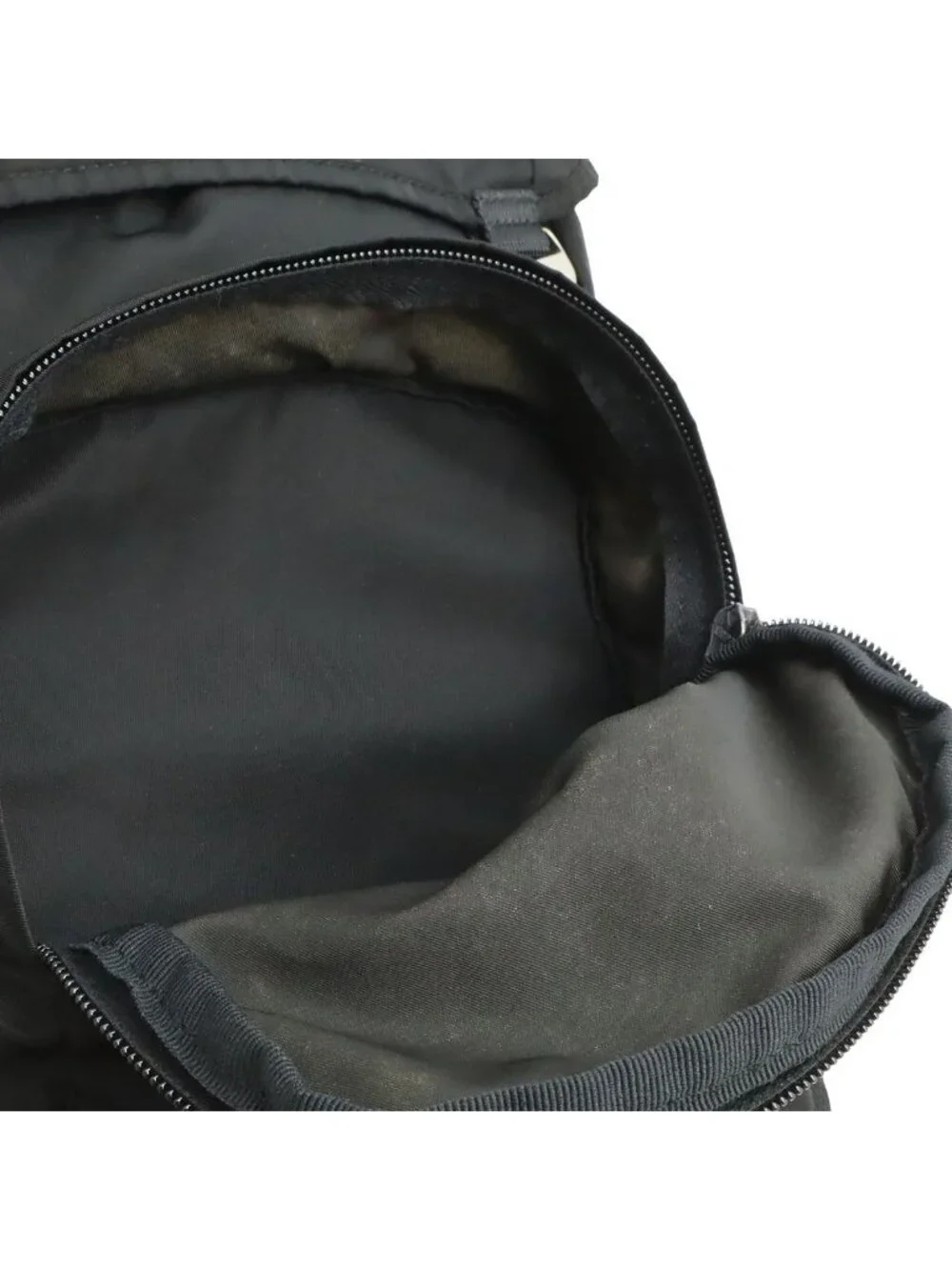 Prada Triangle Logo Backpack Nylon Nero Black Silver